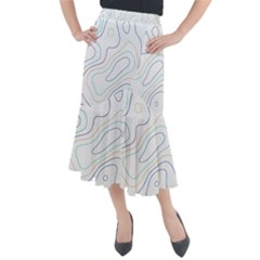 Abstract Colorful Topographic Map Design Vector Midi Mermaid Skirt