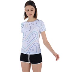 Abstract Colorful Topographic Map Design Vector Back Circle Cutout Sports Tee by Amaryn4rt