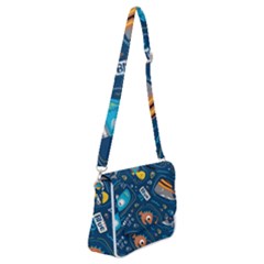 Seamless Pattern Vector Submarine With Sea Animals Cartoon Shoulder Bag With Back Zipper by Amaryn4rt