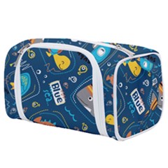 Seamless Pattern Vector Submarine With Sea Animals Cartoon Toiletries Pouch by Amaryn4rt