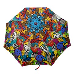 Graffiti Characters Seamless Pattern Folding Umbrellas by Amaryn4rt