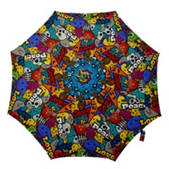 Graffiti Characters Seamless Pattern Hook Handle Umbrellas (medium) by Amaryn4rt