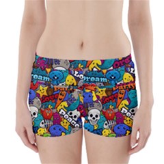 Graffiti Characters Seamless Pattern Boyleg Bikini Wrap Bottoms by Amaryn4rt