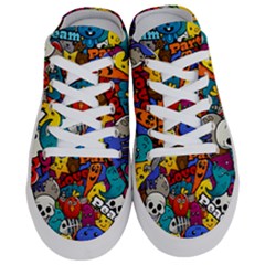 Graffiti Characters Seamless Pattern Half Slippers by Amaryn4rt