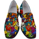 Graffiti Characters Seamless Pattern Women s Chunky Heel Loafers View1