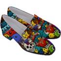 Graffiti Characters Seamless Pattern Women s Chunky Heel Loafers View3