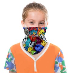 Graffiti Characters Seamless Pattern Face Covering Bandana (kids) by Amaryn4rt