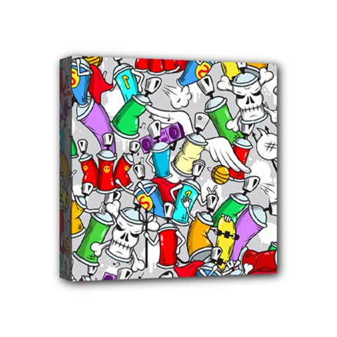 Graffit Characters Seamless Pattern Art Mini Canvas 4  X 4  (stretched) by Amaryn4rt