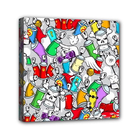 Graffit Characters Seamless Pattern Art Mini Canvas 6  X 6  (stretched) by Amaryn4rt