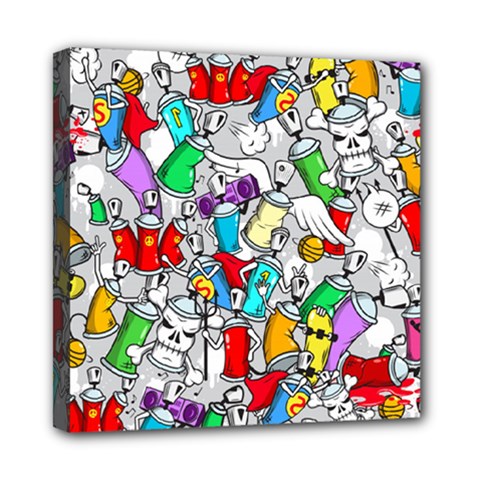 Graffit Characters Seamless Pattern Art Mini Canvas 8  X 8  (stretched) by Amaryn4rt