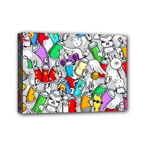 Graffit Characters Seamless Pattern Art Mini Canvas 7  X 5  (stretched) by Amaryn4rt