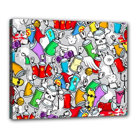 Graffit Characters Seamless Pattern Art Canvas 20  X 16  (stretched) by Amaryn4rt