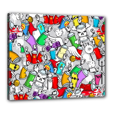 Graffit Characters Seamless Pattern Art Canvas 24  X 20  (stretched) by Amaryn4rt