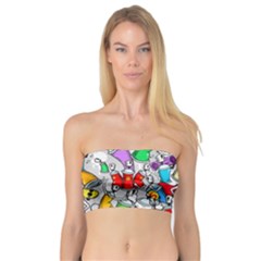 Graffit Characters Seamless Pattern Art Bandeau Top by Amaryn4rt