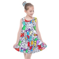 Graffit Characters Seamless Pattern Art Kids  Summer Dress by Amaryn4rt