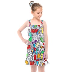 Graffit Characters Seamless Pattern Art Kids  Overall Dress by Amaryn4rt