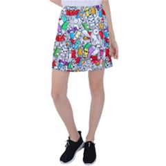 Graffit Characters Seamless Pattern Art Tennis Skirt by Amaryn4rt