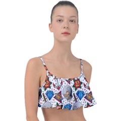 Full Color Flash Tattoo Patterns Frill Bikini Top by Amaryn4rt