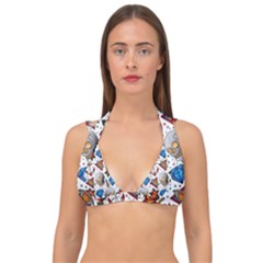 Full Color Flash Tattoo Patterns Double Strap Halter Bikini Top by Amaryn4rt