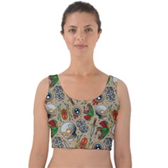 Tattoo Pattern Velvet Crop Top by Amaryn4rt