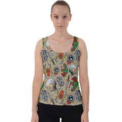 Tattoo Pattern Velvet Tank Top by Amaryn4rt