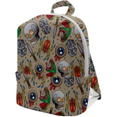 Tattoo Pattern Zip Up Backpack by Amaryn4rt