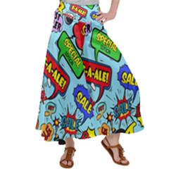 Comic Bubbles Seamless Pattern Satin Palazzo Pants by Amaryn4rt