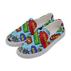 Comic Bubbles Seamless Pattern Women s Canvas Slip Ons by Amaryn4rt