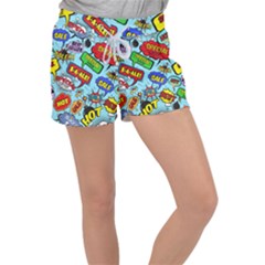 Comic Bubbles Seamless Pattern Velour Lounge Shorts by Amaryn4rt