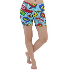 Comic Bubbles Seamless Pattern Lightweight Velour Yoga Shorts by Amaryn4rt