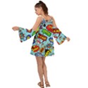 Comic Bubbles Seamless Pattern Kimono Sleeves Boho Dress View2