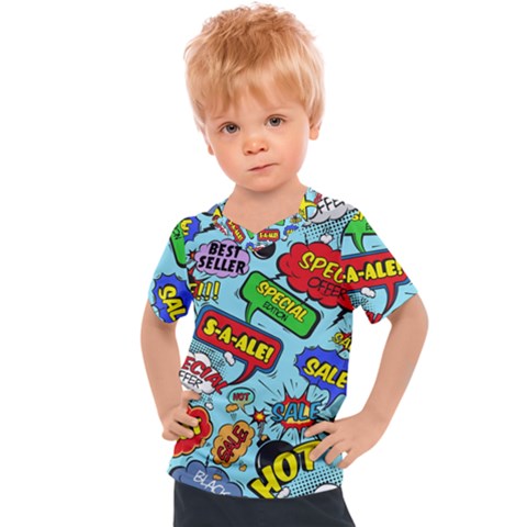 Comic Bubbles Seamless Pattern Kids  Sports Tee by Amaryn4rt