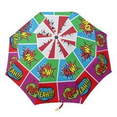 Pop Art Comic Vector Speech Cartoon Bubbles Popart Style With Humor Text Boom Bang Bubbling Expressi Folding Umbrellas by Amaryn4rt