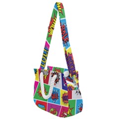 Pop Art Comic Vector Speech Cartoon Bubbles Popart Style With Humor Text Boom Bang Bubbling Expressi Rope Handles Shoulder Strap Bag by Amaryn4rt