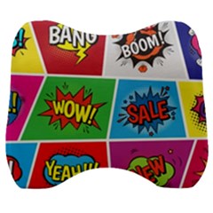 Pop Art Comic Vector Speech Cartoon Bubbles Popart Style With Humor Text Boom Bang Bubbling Expressi Velour Head Support Cushion by Amaryn4rt