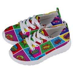 Pop Art Comic Vector Speech Cartoon Bubbles Popart Style With Humor Text Boom Bang Bubbling Expressi Kids  Lightweight Sports Shoes by Amaryn4rt