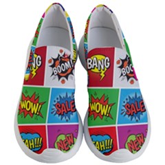 Pop Art Comic Vector Speech Cartoon Bubbles Popart Style With Humor Text Boom Bang Bubbling Expressi Women s Lightweight Slip Ons by Amaryn4rt