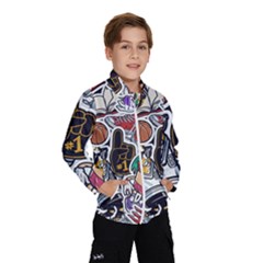 Vintage College Colorful Seamless Pattern Kids  Windbreaker