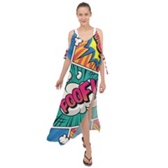 Comic Colorful Seamless Pattern Maxi Chiffon Cover Up Dress by Amaryn4rt