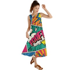 Comic Colorful Seamless Pattern Summer Maxi Dress by Amaryn4rt