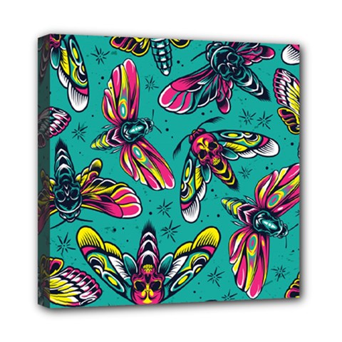 Vintage Colorful Insects Seamless Pattern Mini Canvas 8  X 8  (stretched) by Amaryn4rt