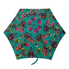 Vintage Colorful Insects Seamless Pattern Mini Folding Umbrellas by Amaryn4rt