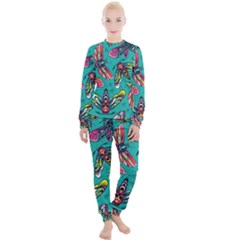 Vintage Colorful Insects Seamless Pattern Women s Lounge Set by Amaryn4rt