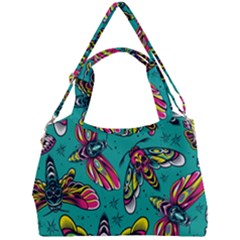 Vintage Colorful Insects Seamless Pattern Double Compartment Shoulder Bag by Amaryn4rt