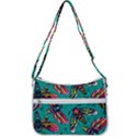 Vintage Colorful Insects seamless Pattern Zip Up Shoulder Bag View3