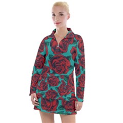 Vintage Floral Colorful Seamless Pattern Women s Long Sleeve Casual Dress by Amaryn4rt