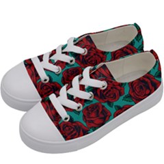 Vintage Floral Colorful Seamless Pattern Kids  Low Top Canvas Sneakers by Amaryn4rt