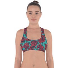 Vintage Floral Colorful Seamless Pattern Cross Back Hipster Bikini Top  by Amaryn4rt