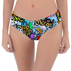 Graffiti Characters Seamless Pattern Reversible Classic Bikini Bottoms