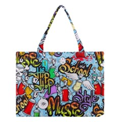 Graffiti Characters Seamless Pattern Medium Tote Bag